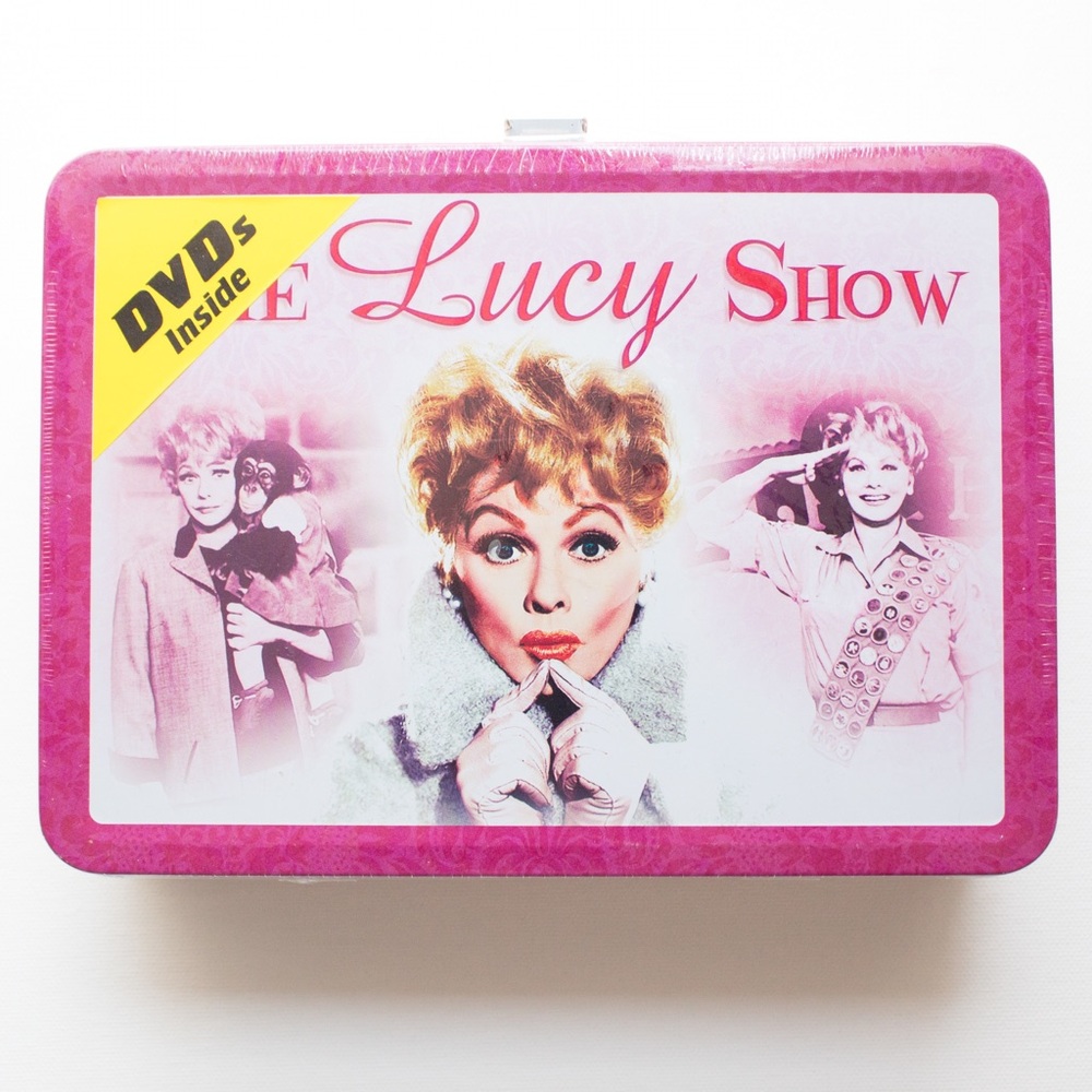 NWT “The Lucy Show” Pink Collectible Tin with Handles & DVD Set